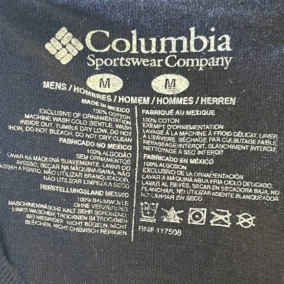 Columbia Men’s Black Logo T-Shirt - Size M - Picture 6 of 6